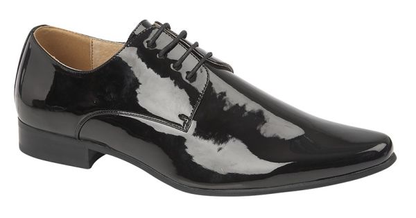 Goor M046A Mens Smart Black Patent Pointed Toe Shoes M046AP