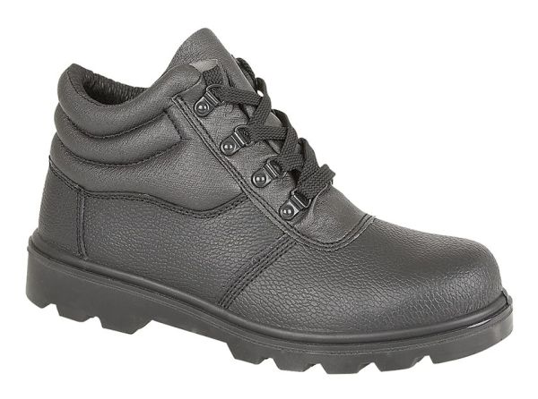 Grafters M240A Treaded Safety Boot Black Grain Leather M240A