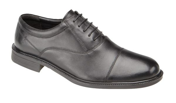 Mens Roamers M286A Black Softie Leather Fuller Fitting Capped Oxford Shoes M286A