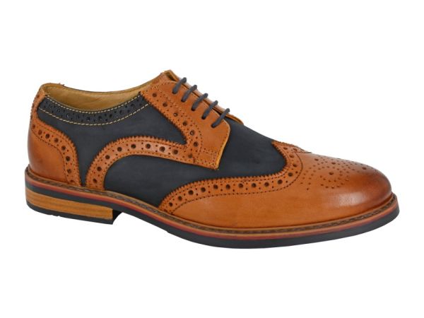 ROAMERS M290 5 Eye Twin Colour Brogue Leather Shoes M290B