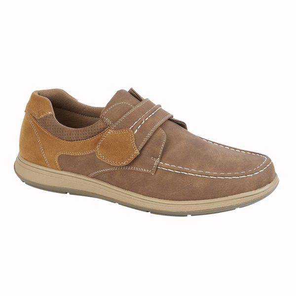 Mens Scimitar M364 Touch Fastening Casual Leisure Shoes Tan Navy M364BT