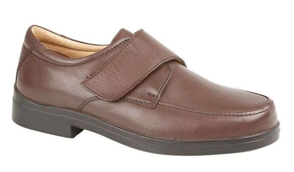 Roamers M404 Mens  Leather Touch Fastening Leather XXX Wide Shoes M404B