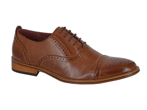 Mens Goor M516 Classic Frank Capped Lace Up Oxford Brogue Shoes M516B