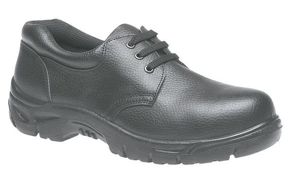 Grafters M530A Mens Black Grain Leather Safety Toe Cap Shoes M530A