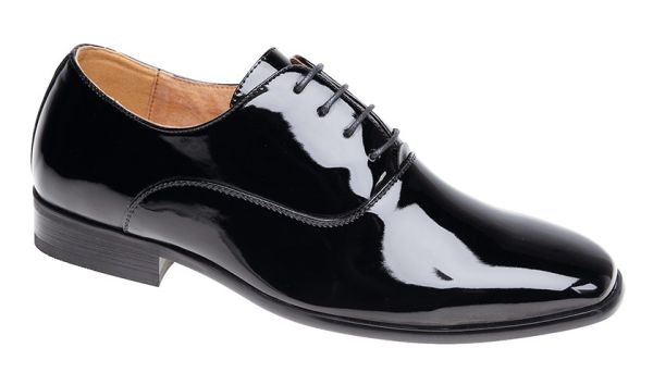 Mens Goor M710A Black Patent Oxford Lace Up Shoes M710AP