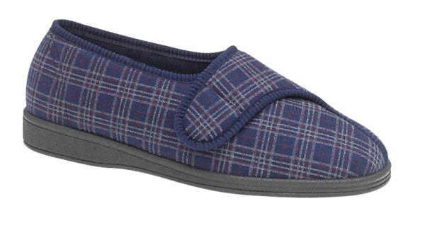 Sleepers JULIAN II Machine Washable X Wide Fitting Touch Fastening  Slipper MS344C