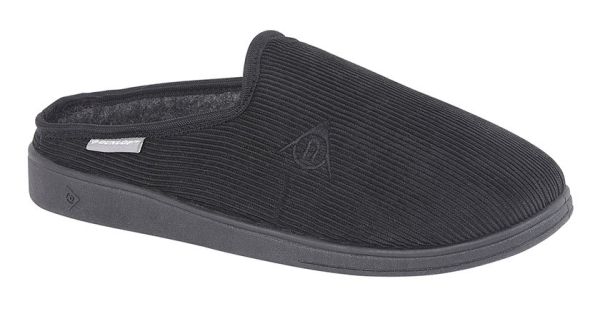 Dunlop TED MS430 Black Textile Mule Indoor Slip On Slippers MS430A