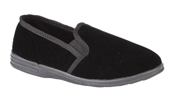 Zedzzz ROSS MS483 Velour Suede Effect Twin Gusset Full Indoor Slippers  MS483A