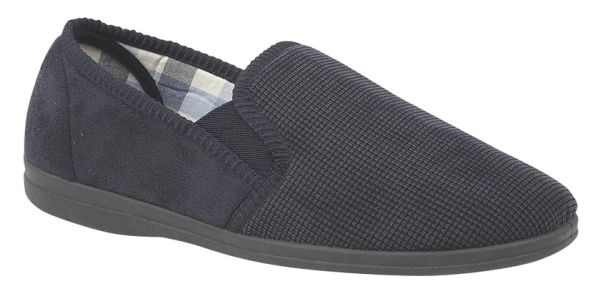 Sleepers HARRY Checked Velour Twin Gusset Memory Foam Full Slipper MS534C