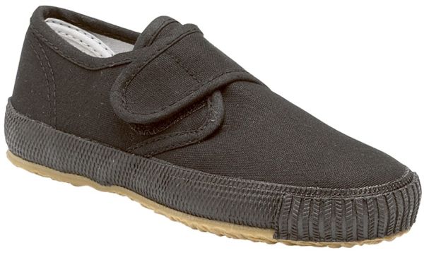 DEK R4306 Junior Touch Fastening Classic School Plimsolls Black  R4306JR