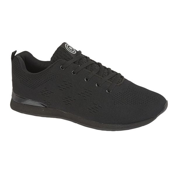 Mens DEK 'TARGET' Black Mesh Running Comfort Trainers T164A