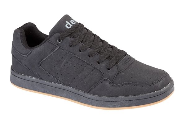 Unisex Dek QUARK Black Skate Synthetic Nubuck Trainers T677A