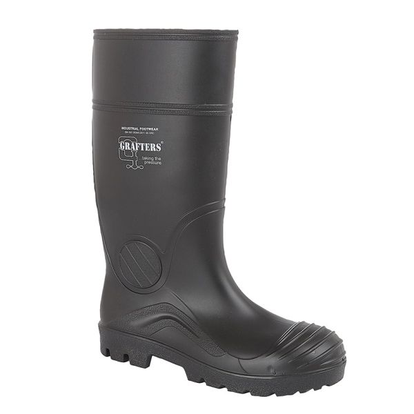 Grafters W408 Mens Safety Full Length Wellington Boots W408A